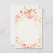 Invitation Budget blanc mariage à fleurs orange (Devant)