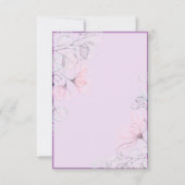 Invitation Budget blanc mariage à fleurs violettes (Devant)