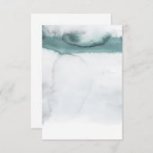 Invitation Budget blanc mariage aquarelle vert aqua  (Devant / Derrière)
