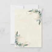 Invitation Budget blanc mariage Eucalyptus et or (Devant)