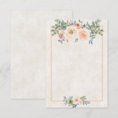 Invitation Budget blanc mariage floral vert et rose Invi (Devant / Derrière)