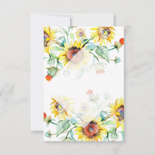 Invitation Budget blanc Sunny tournesols mariage (Devant)