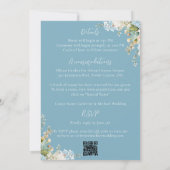 Invitation Budget Bleu Fleurs d'Hydrangea Élégant Mariage (Dos)