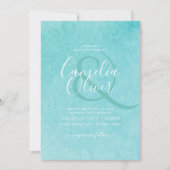 Invitation Budget BLIZZARD BLUE Watercolor Plage Mariage (Devant)