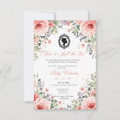 Invitation Budget Blue Florals Bridgerton Birthday Party (Devant)