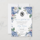 Invitation Budget Blue Florals Bridgerton Birthday Party (Devant)