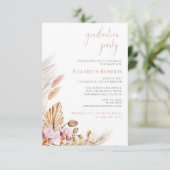 Invitation Budget Bohème Floral Pampas Grass Graduation (Debout devant)