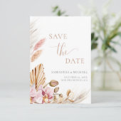 Invitation Budget Bohemian Floral Elegant Enregistrer la cart (Debout devant)