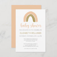 Budget Boho Chic Arc-en-ciel rose Baby shower or
