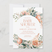 Invitation Budget Boho Chic Floral Baby shower botanique (Devant)
