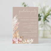 Invitation Budget Boho Chic Floral Photo Party Graduation (Debout devant)