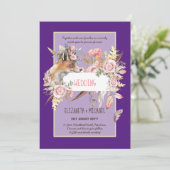 Invitation BUDGET Boho Woodland FOX Floral Mariage Moderne (Debout devant)
