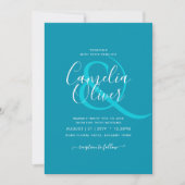 Invitation BUDGET Bondi Blue Monochrome Mariage (Devant)