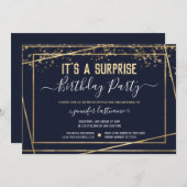 Invitation Budget de fête d'anniversaire surprise (Devant / Derrière)
