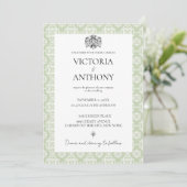 Invitation Budget do-it-yourself Elegant Sage Green Custom Ph (Debout devant)