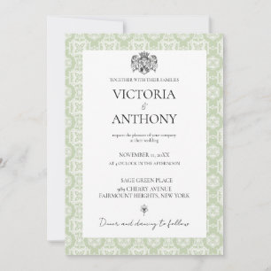 Invitation Budget do-it-yourself Elegant Sage Green Custom Ph