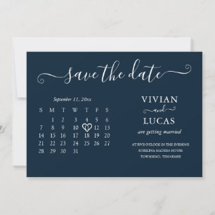 Invitation Budget du calendrier bleu marine minimaliste moder