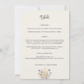 Invitation Budget Dusty Fleur sauvage bleu tout en un Mariage (Dos)