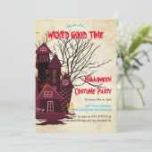 Invitation Budget Éffrayant Halloween Haunted Home Costume Pa (Debout devant)