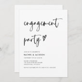 Invitation Budget Élégant Modernité Engagement Party Invitati (Devant / Derrière)