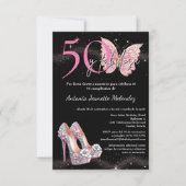 Invitation Budget Espagnol 50 y Fabulosa 50e fête d'anniversa (Devant)