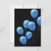Invitation Budget Espagnol Ballons Bleus Noir 34e anniversair (Dos)