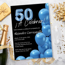Budget Espagnol Ballons Bleus Noir 50e Anniversair