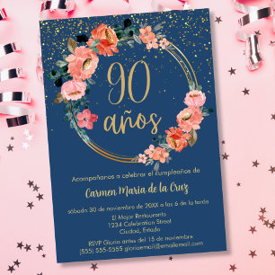 Invitation Budget Espagnol Bleu Élégant Fête d'anniversaire 9