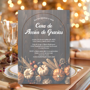 Invitation Budget espagnol Citrouilles Brown Thanksgiving Dîn