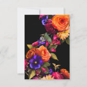 Invitation Budget Espagnol Élégant Florals Noir 40e anniversa (Dos)