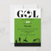 Invitation Budget Espagnol Football fête d'anniversaire n'imp (Devant)