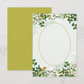 Invitation Budget eucalyptus mariage en vert et or  (Devant / Derrière)