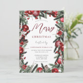 Invitation Budget Festif Wreath Corporate Christmas Party (Debout devant)