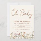 Invitation Budget Fleur sauvage Oh Baby shower Floral (Devant)