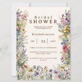 Invitation Budget Fleurs Sauvages Colorées Aquarelle Florale (Devant)