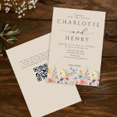 Invitation Budget Fleurs sauvages Simple QR Code Jardin Maria