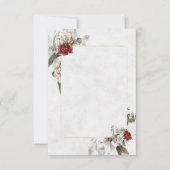 Invitation Budget floral blank mariage rouge et brume  (Devant)
