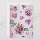 Invitation Budget Floral Bourgogne Aquarelle Élégante Mariage (Dos)