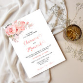 Invitation Budget Floral Mariage rose