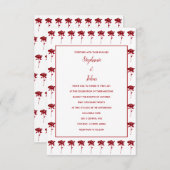 Invitation Budget Floral Rose Patterns Terracotta Mariage (Devant / Derrière)