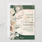 Invitation BUDGET Green BOHO Terracotta Floral Mariage (Devant)