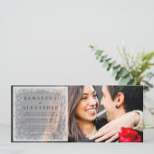 Invitation Budget Hiver Flammes de neige superposer 2 Mariage (Debout devant)