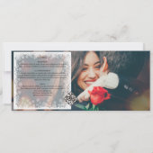 Invitation Budget Hiver Flammes de neige superposer 2 Mariage (Dos)