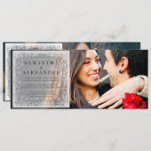 Invitation Budget Hiver Flammes de neige superposer 2 Mariage (Devant / Derrière)