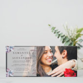 Invitation Budget hiver Floral Aquarelle 2 Mariage photo (Debout devant)