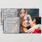 Invitation Budget hiver Floral Aquarelle 2 Mariage photo (Devant / Derrière)