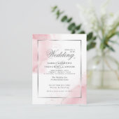 Invitation Budget Mariage Blush Pink Silver Abstrait (Debout devant)
