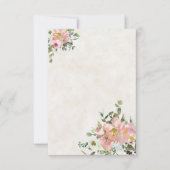 Invitation Budget mariage floral coup de rose et coquille d'œ (Devant)