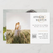 INVITATION BUDGET MARIAGE PHOTO CODE QR ENREGISTRER LA DATE (Devant / Derrière)
