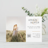 INVITATION BUDGET MARIAGE PHOTO QR CODE ENREGISTRER LA DATE (Debout devant)